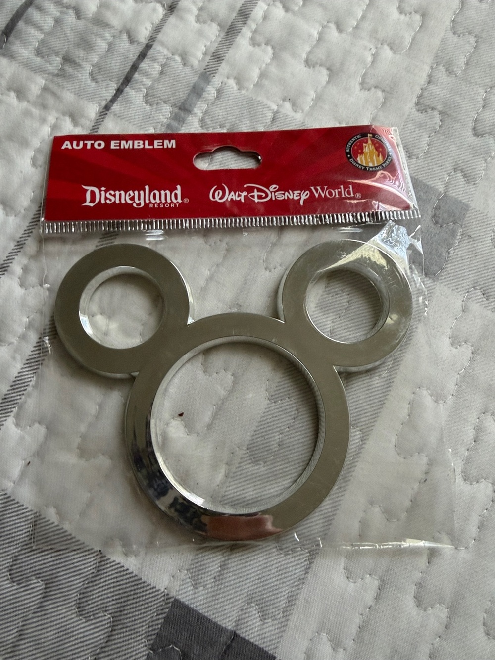 Disney Silver Mickey Mouse Auto Emblem